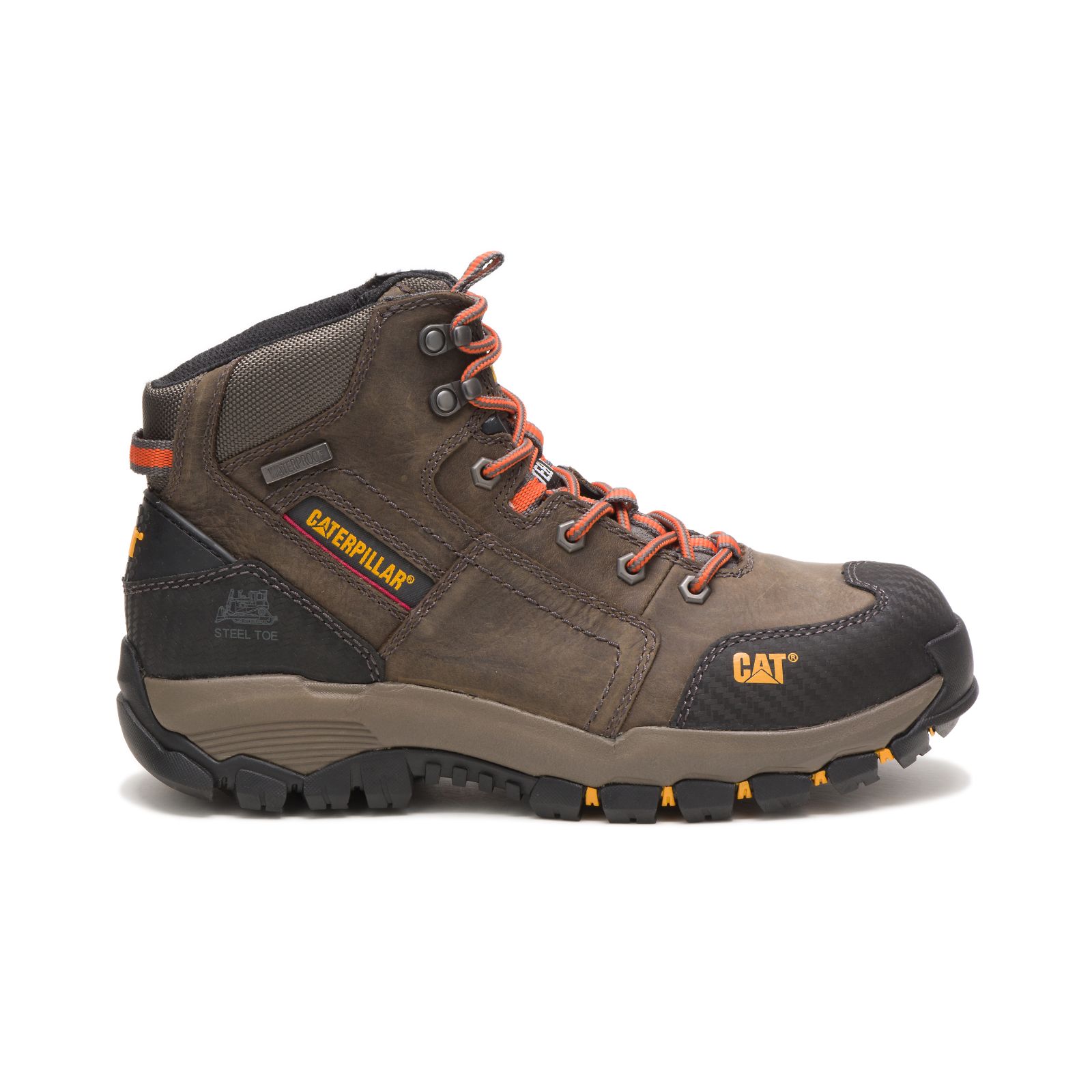 Men's Caterpillar Navigator Mid Waterproof Steel Toe Steel Toe Boots Dark Grey Ireland HNCR68415